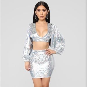 Two piece skirt and top set from Fashion Nova
